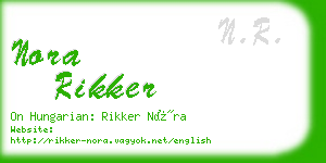 nora rikker business card